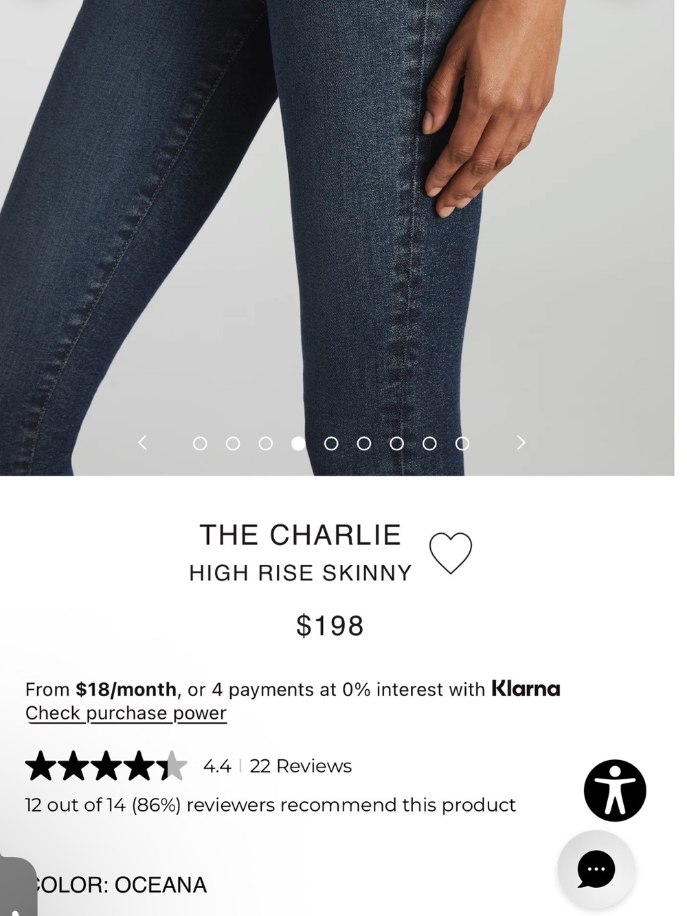 Joe's Jeans The Charlie High Rise Skinny Ankle - Black - Picture 2 of 10